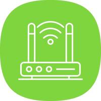 Wireless Modem Line Curve Icon Design vector