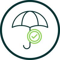 Umbrella Line Circle Icon Design vector