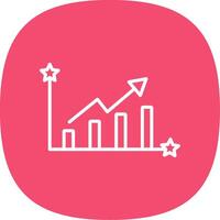 Growing Data Line Curve Icon Design vector