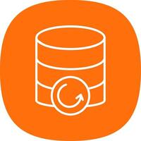 Database Backup Line Curve Icon Design vector