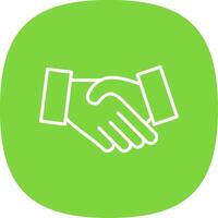 Hand Shake Line Curve Icon Design vector