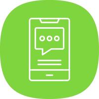 Mobile Talk Line Curve Icon Design vector