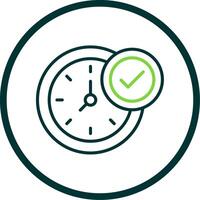 Clock Line Circle Icon Design vector