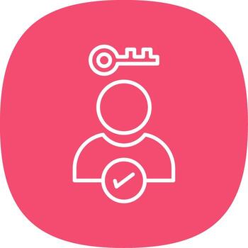 Authentication Line Curve Icon Design vector