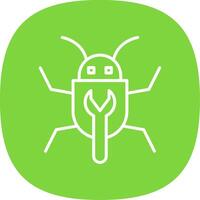 Bug Fixing Line Curve Icon Design vector