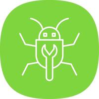 Bug Fixing Line Curve Icon Design vector