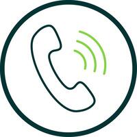 Phone Call Line Circle Icon Design vector