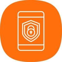 Security mobile Lock Line Curve Icon Design vector