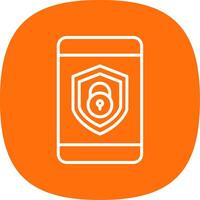 Security mobile Lock Line Curve Icon Design vector