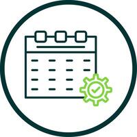 Calendar Line Circle Icon Design vector