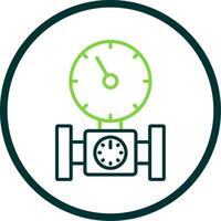 Pressure Gauge Line Circle Icon Design vector