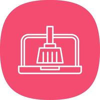 System Cleaner Line Curve Icon Design vector