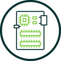 Circuit Board Line Circle Icon Design vector