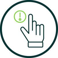 Hand Alert Line Circle Icon Design vector