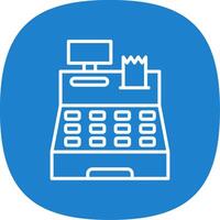 Cash Register Line Curve Icon Design vector