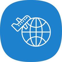 Worldwide Shipping Line Curve Icon Design vector