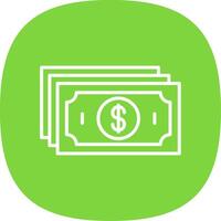 Cash Line Curve Icon Design vector