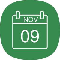 November Line Curve Icon Design vector