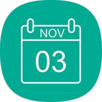 November Line Curve Icon Design vector