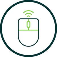 Wireless Mouse Line Circle Icon Design vector