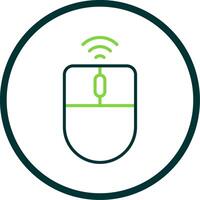 Wireless Mouse Line Circle Icon Design vector