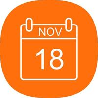 November Line Curve Icon Design vector