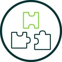Puzzle Line Circle Icon Design vector
