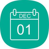 December Line Curve Icon Design vector