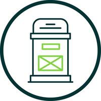 Postbox Line Circle Icon Design vector