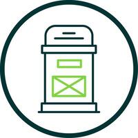 Postbox Line Circle Icon Design vector