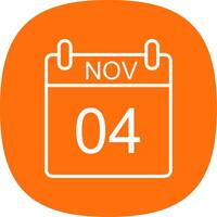 November Line Curve Icon Design vector