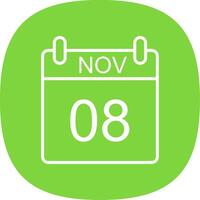 November Line Curve Icon Design vector