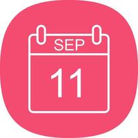 September Line Curve Icon Design vector