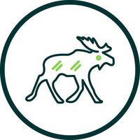 Moose Line Circle Icon Design vector