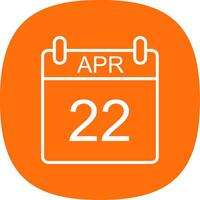 April Line Curve Icon Design vector