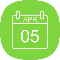 April Line Curve Icon Design vector