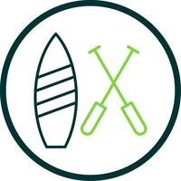 Paddle Board Line Circle Icon Design vector