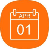 April Line Curve Icon Design vector