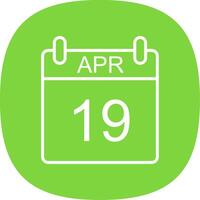 April Line Curve Icon Design vector