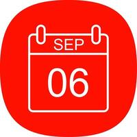 September Line Curve Icon Design vector