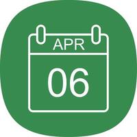 April Line Curve Icon Design vector