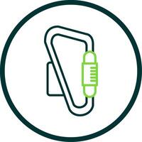 Carabiner Line Circle Icon Design vector