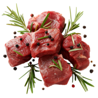 Raw meat on transparent Background png