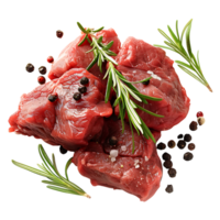 Raw meat on transparent Background png