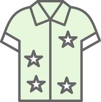 hawaiano camisa relleno icono diseño vector
