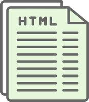 html archivo relleno icono diseño vector