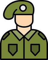 Soldier Line Filled Icon vector