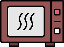 Microwave Line Filled Icon vector