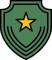 icono lleno de línea de insignia vector