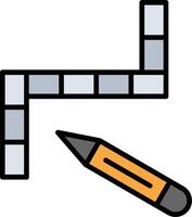 Crossword Line Filled Icon vector